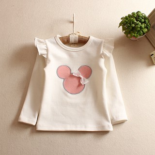 BOBORA Kaos T-Shirt Cantik Anak Perempuan Lengan Panjang Round Neck