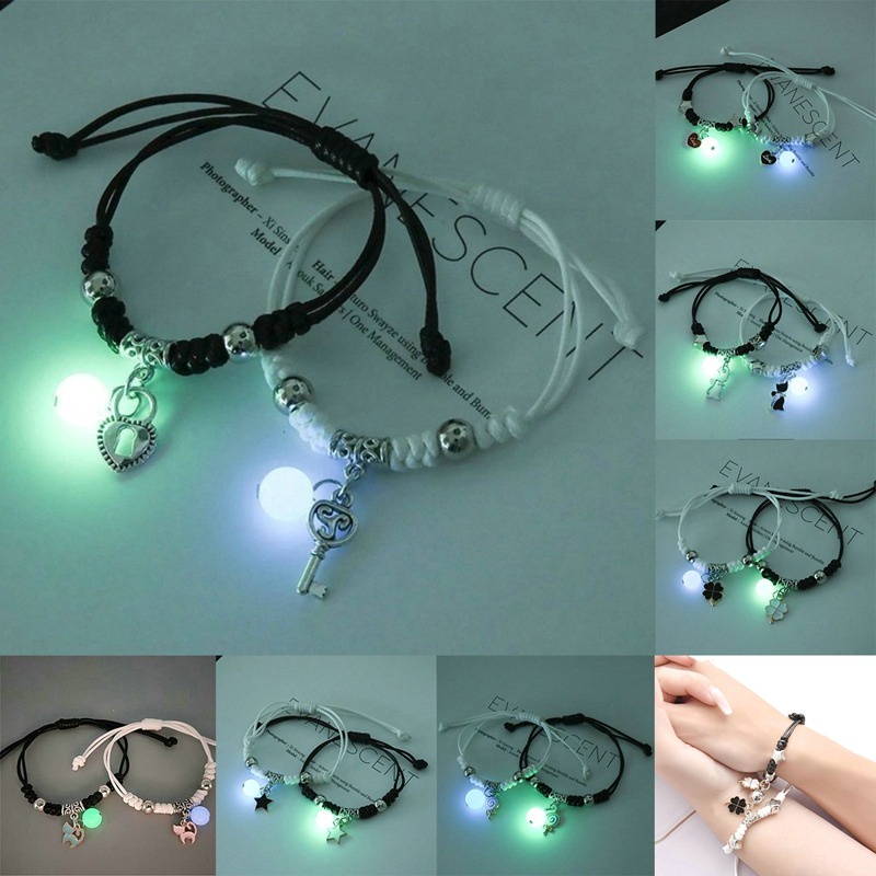 2pcs Gelang Luminous Adjustable Untuk Pria Dan Wanita