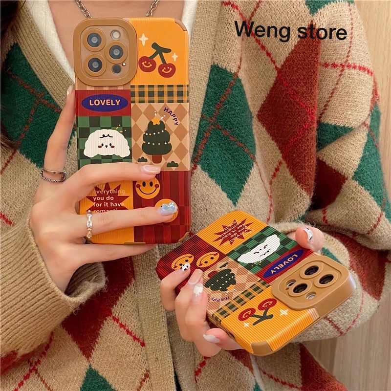 WENG Case Christmas Brown For Oppo Realme Vivo Samsung Xiaomi