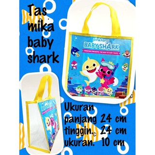 souvenir tas mika ulang  tahun  anak  goodiebags baby  sharks  