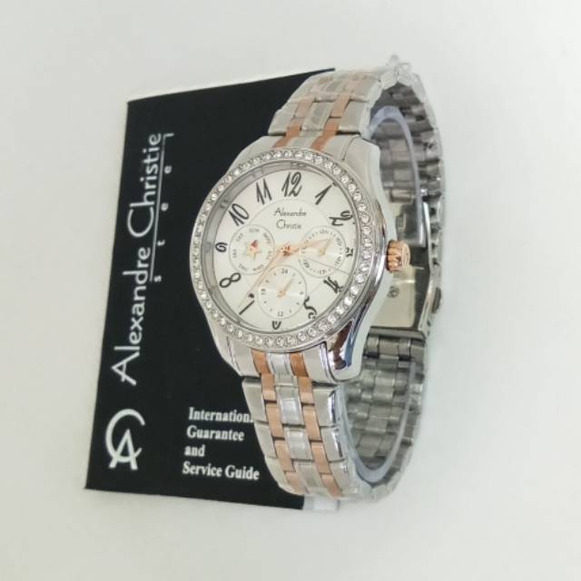 Jam Alexandre Christie AC 2497 BF silver rosegold. Jam tangan wanita