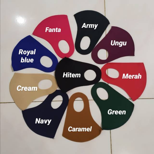 MASKER KAIN SECUBA PREMIUM 1 LAPIS (10 WARNA)