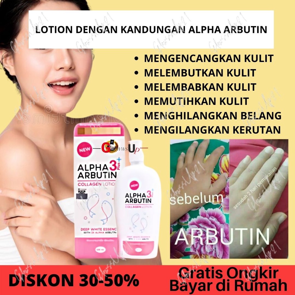 PEMUTIH BADAN PERMANEN ALPHA ARBUTIN COLLAGEN LOTION 500ML ORIGINAL - ALPHA ARBUTIN COLLAGEN BODY LOTION PERAWATAN TUBUH