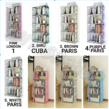 Rak Buku Portable 5 Layer-Rak Buku Single/Rak Buku Serbaguna/RAKBUKU 2 Dimensi