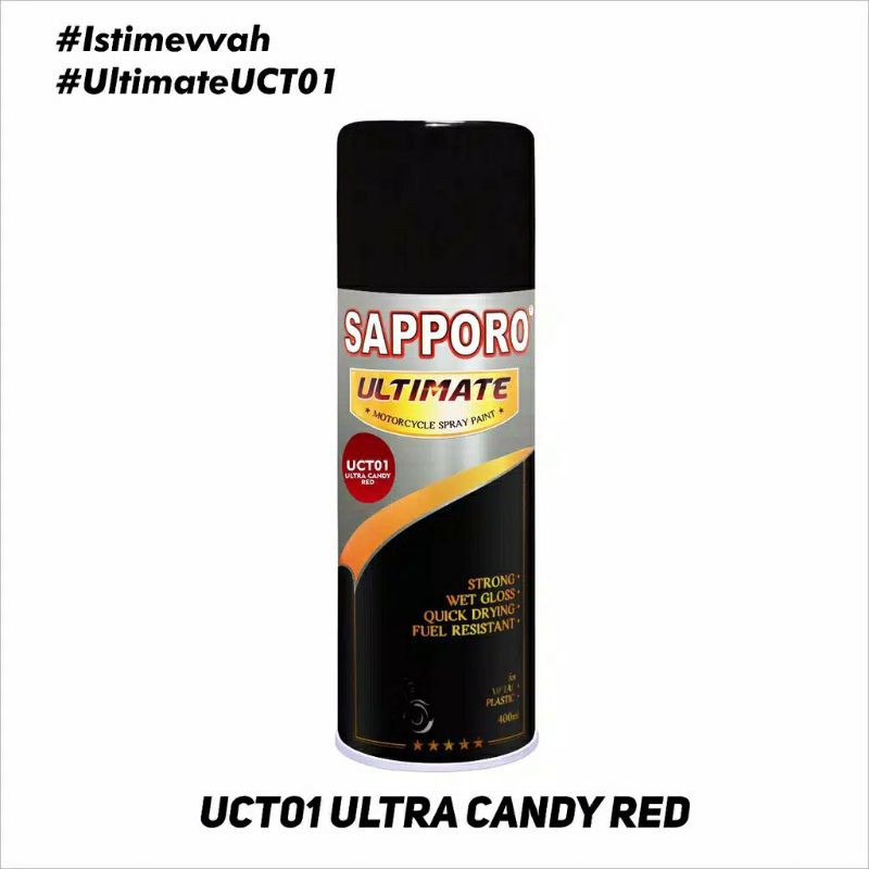 Cat Semprot Sapporo Ultimate UCT01 Ultra Candy Red / Saporo Spray merah / Pilok / Pylox