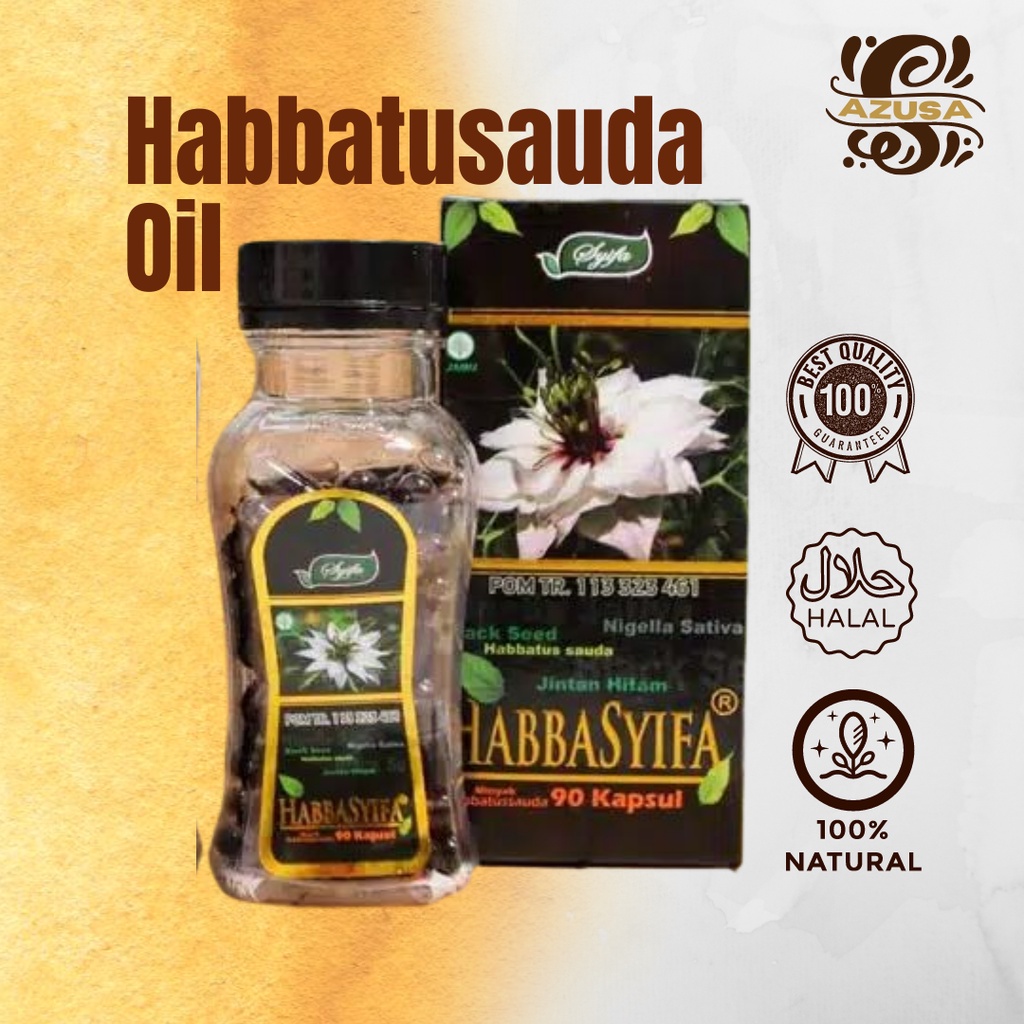 

Habbasyifa Minyak Habbatussauda Black Seed Oil 90 Kapsul/ Minyak habatussauda ( Nigella sativa oil) 100%/ jintan Hitam/ Jinten Hitam/ Immune Booster/ Obat Segala Macam Penyakit/ Solusi Thiroid/ Anti Kanker/ Antioksidan/ Terapi Diabetic