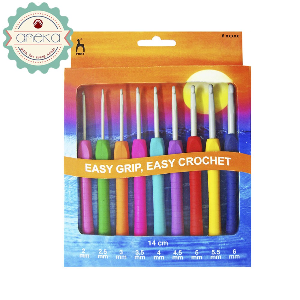 Hakpen (Alat / Jarum Rajut) Crochet Hooks Pony Finger Flat - SET