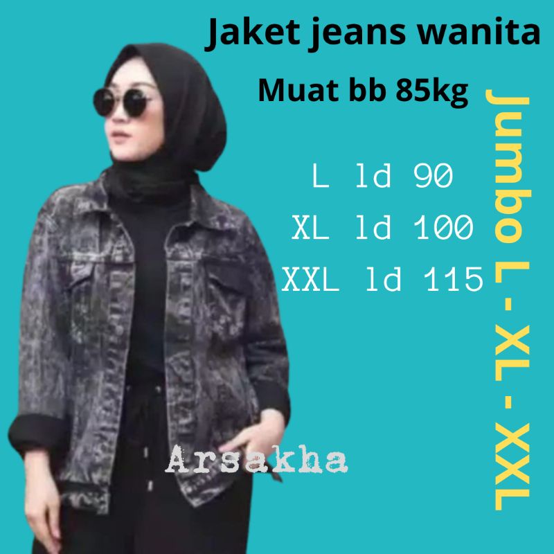 jaket jeans biondy wanita cewek jaket denim jaket jeans snow black jaket jins standar JUMBO