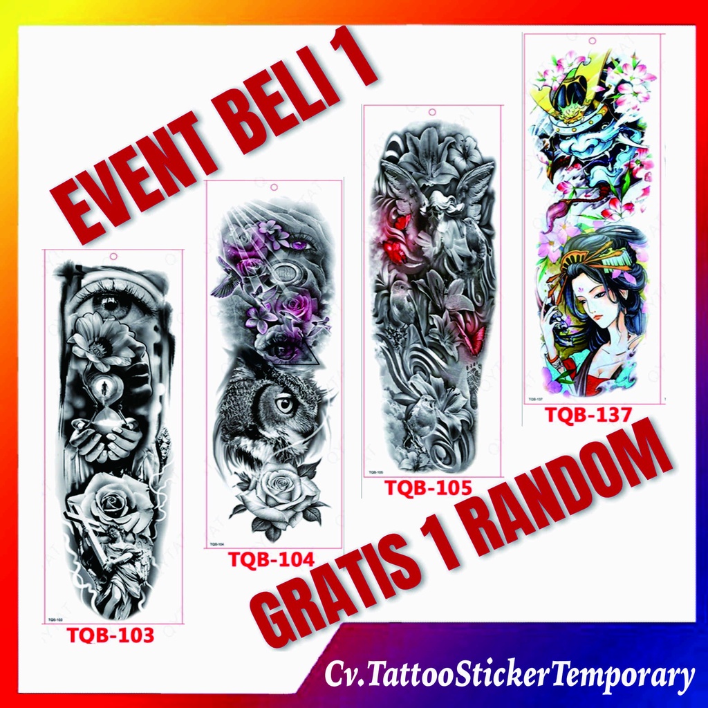 PROMO Tattoo Temporary Tatto Temporer Full Lengan Edisi 1