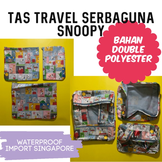 Tas Travel Serbaguna SNOOPY - Original Import Singapore