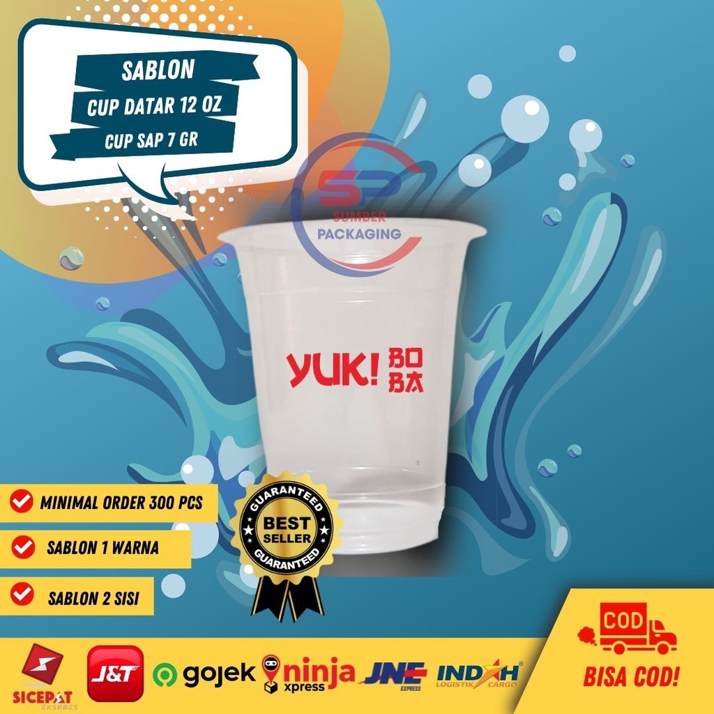 SABLON CUP DATAR 12OZ SAP 7 GR PLASTIK GELAS MINIMAL ORDER 300 PCS