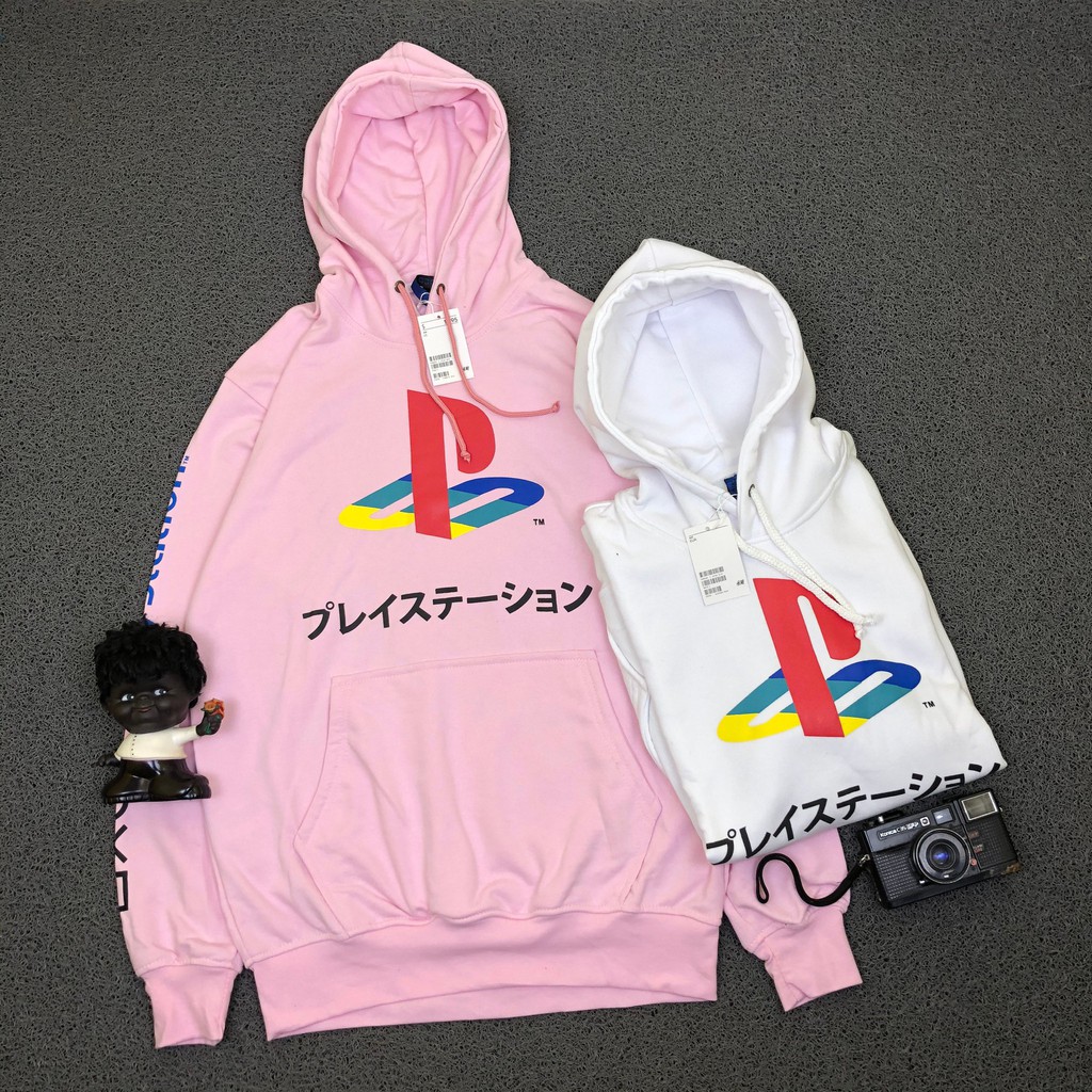 pink japanese playstation hoodie