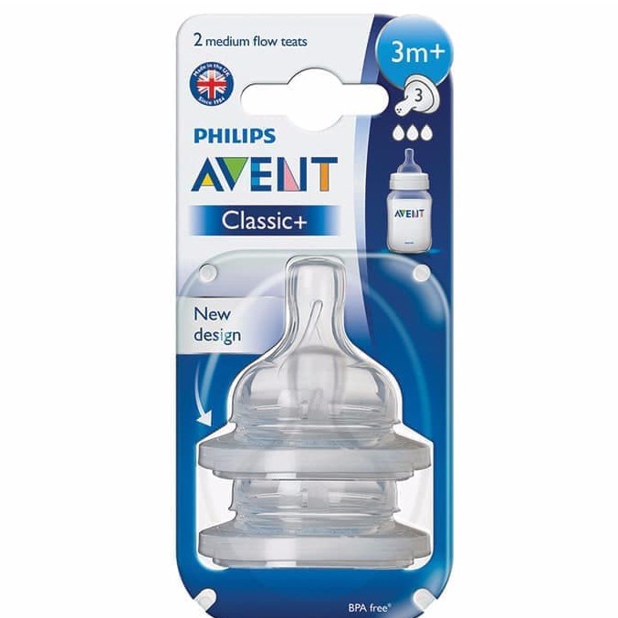 Philips avent Dot Avent Teat Classic Medium Flow 3H Airflex Twin Botol Susu SCF633/27