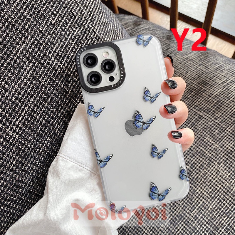 Soft Case TPU Motif Kupu-Kupu Untuk iPhone XR X XS Max 11 12 13 Pro Max 6 6s 7 8 Plus SE 2020