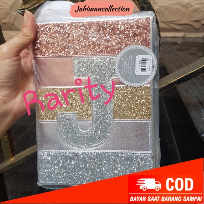 

✨ BISA COD ✨ Buku Diari diary Justice Original Journal inisial J silver glitter