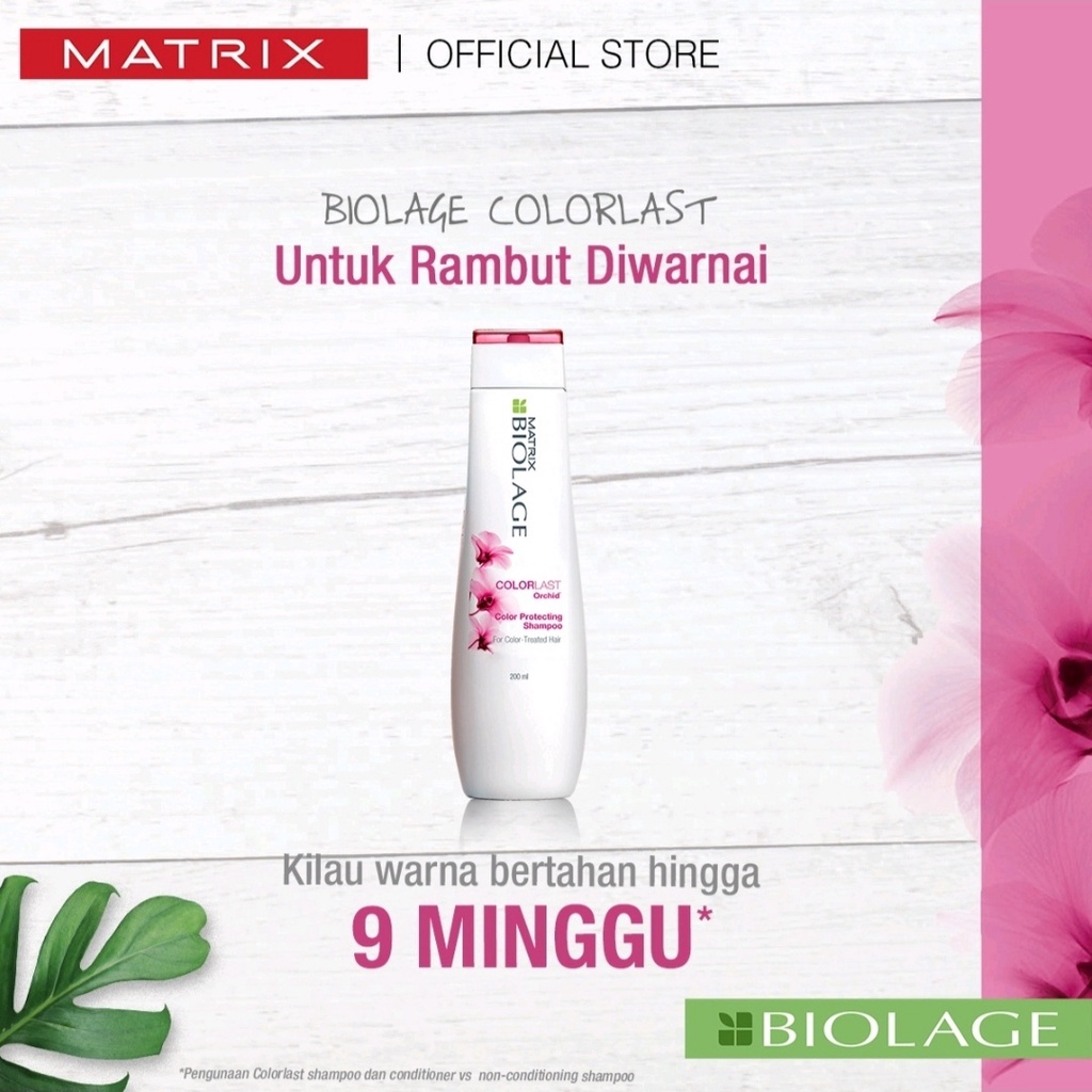 MATRIX Biolage Colorlast Shampoo - Shampo Nutrisi Penghalus Perawatan Rambut Berwarna Diwarnai 200 ml