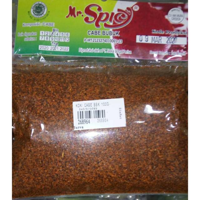 

Cabai Bubuk Mr Spicy isi 100gr