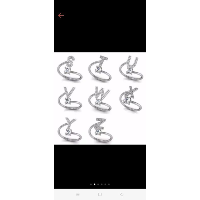 CINCIN HURUF  SILVER TITANIUM
