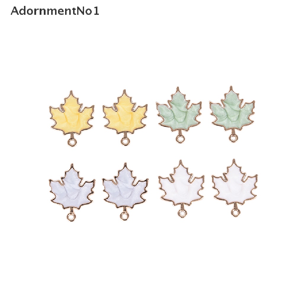 (AdornmentNo1) 10pcs / Set Liontin Daun Maple Bahan Alloy Handmade DIY Untuk Hadiah