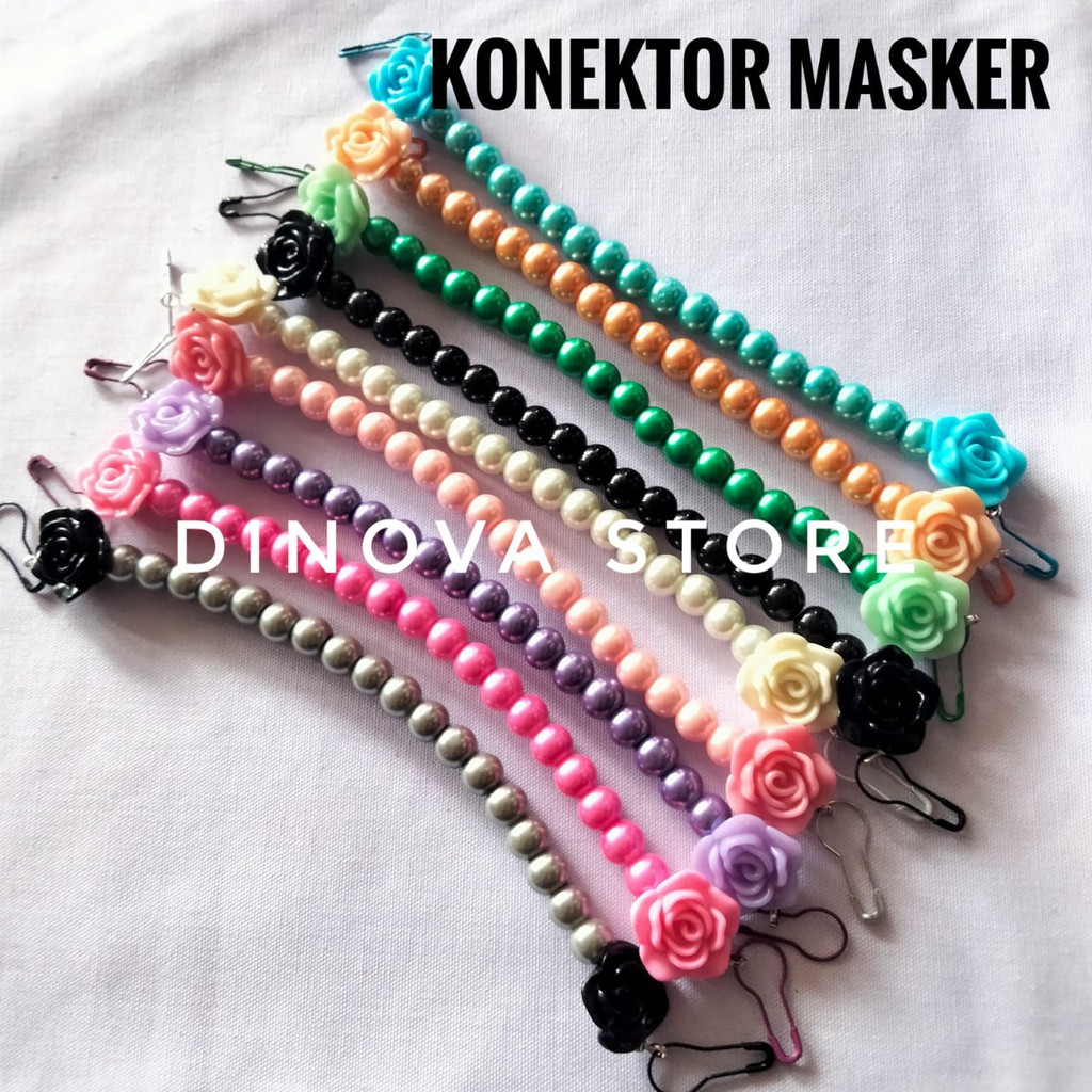 KONEKTOR MASKER MUTIARA RESIN UJUNG/konektor masker mutiara/pengait masker