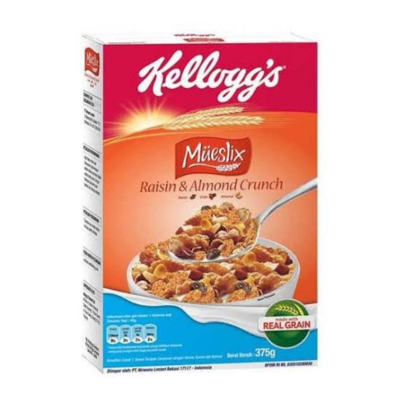 

Kellogg's mueslix raisin dan almond cereal 375gr