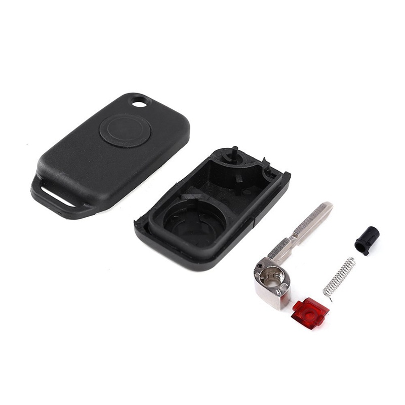 Rumah / Casing Kunci remote Lipat 1 Tombol Plastik Warna Hitam Untuk MERCEDES BENZ / E / S / SLK / CLK CLASS