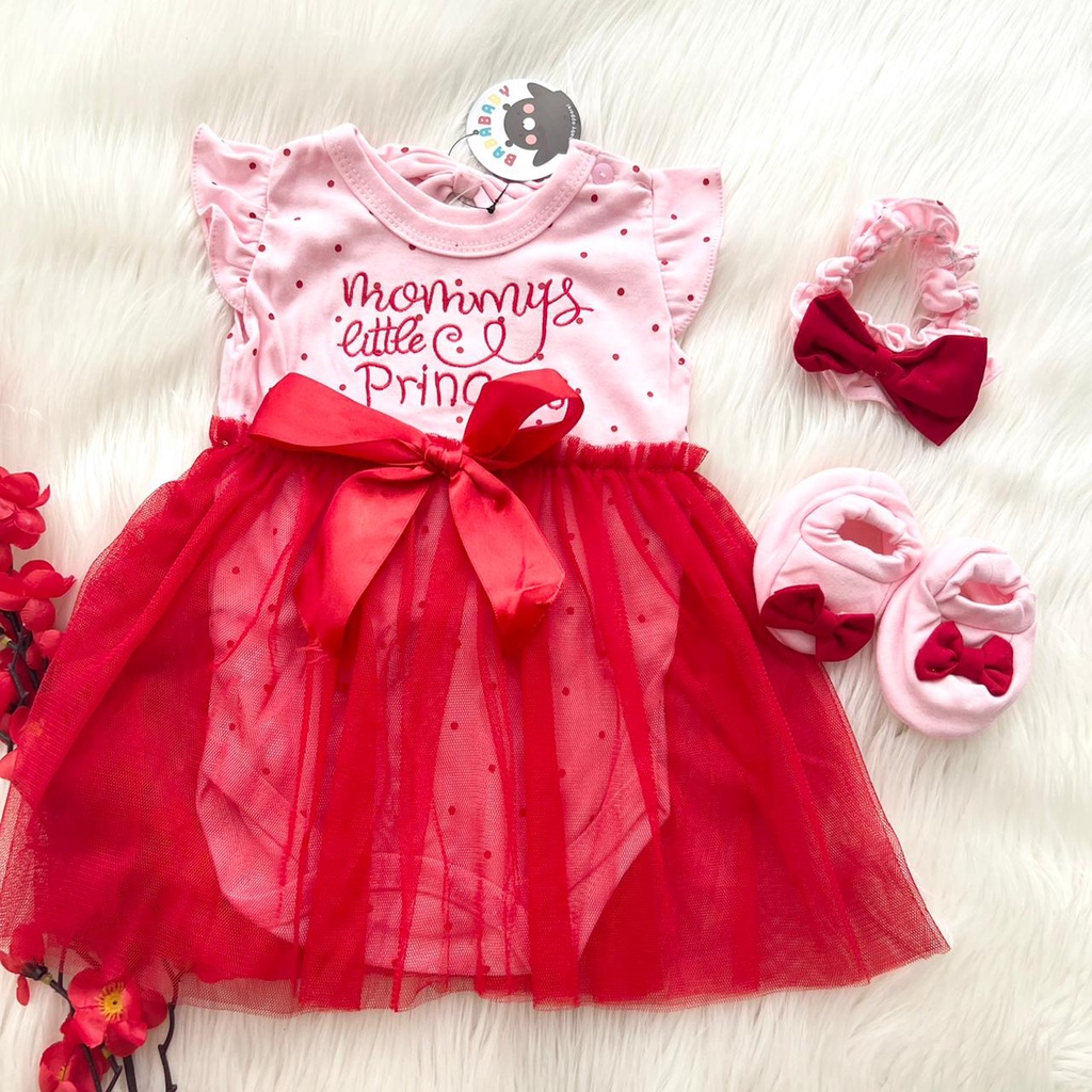 Baju setelan jumper rok bunga bandana sepatu pergi lucu fashion anak bayi perempuan cewek murah -mlp