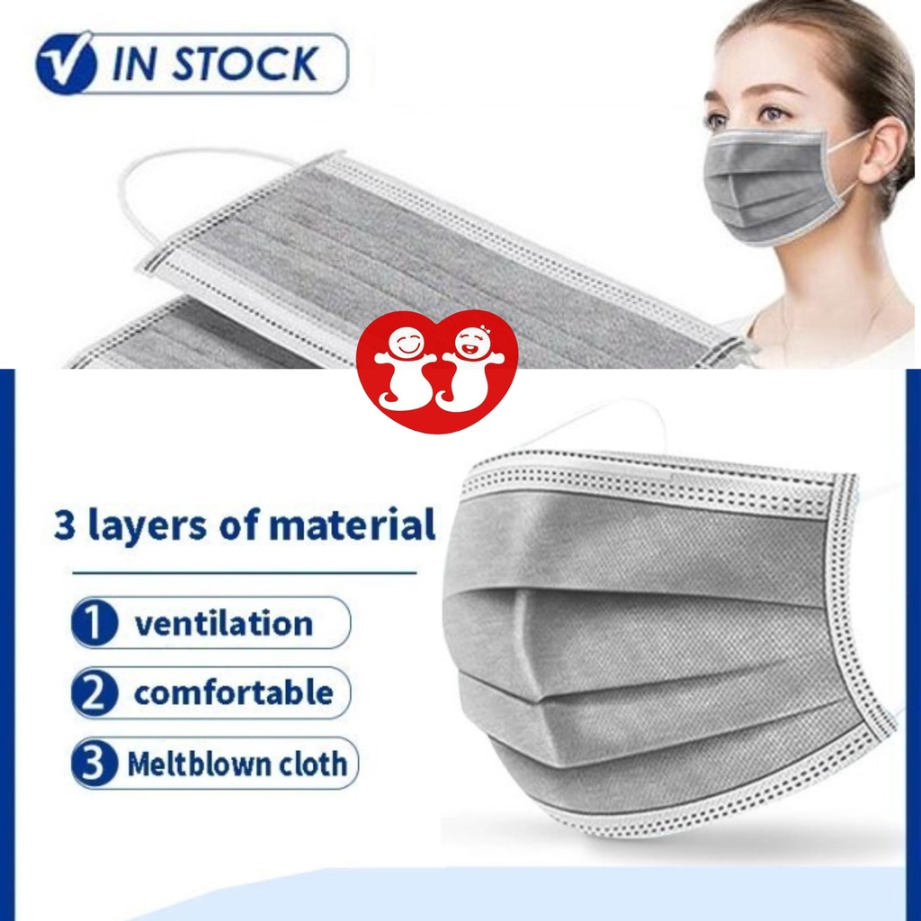 Face Mask 3ply Disposable Mask isi 50pcs EARLOOP- Masker Non Medis