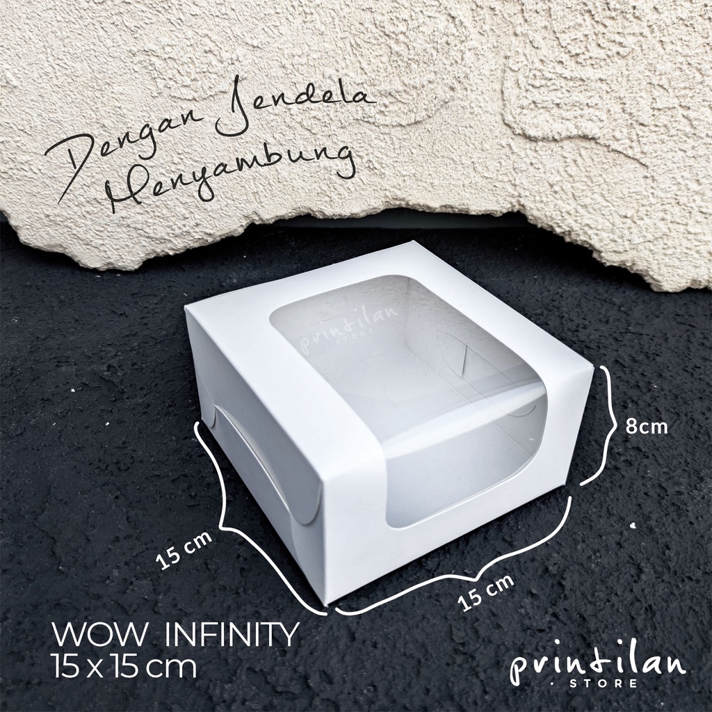 

[15x15x8 cm] WOW Infinity PUTIH / CAKE BOX / Dus Kue