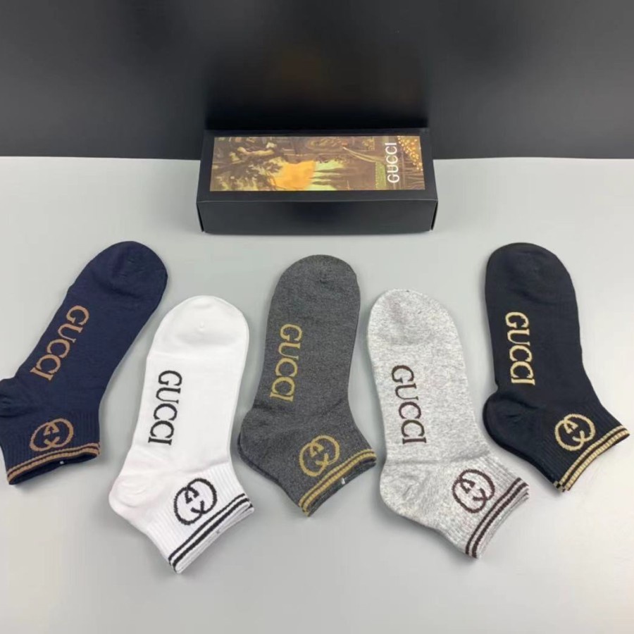 kaos kaki set socks premium quality lv branded new p1shoes