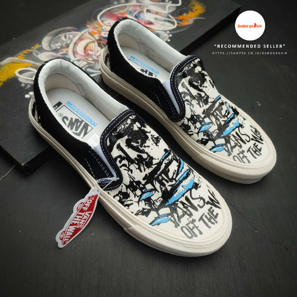 Sepatu Vans Slip On Vault X Ralph Steadman Black Tuna, BNIB Premium Import, Harga Murah, Top Quality