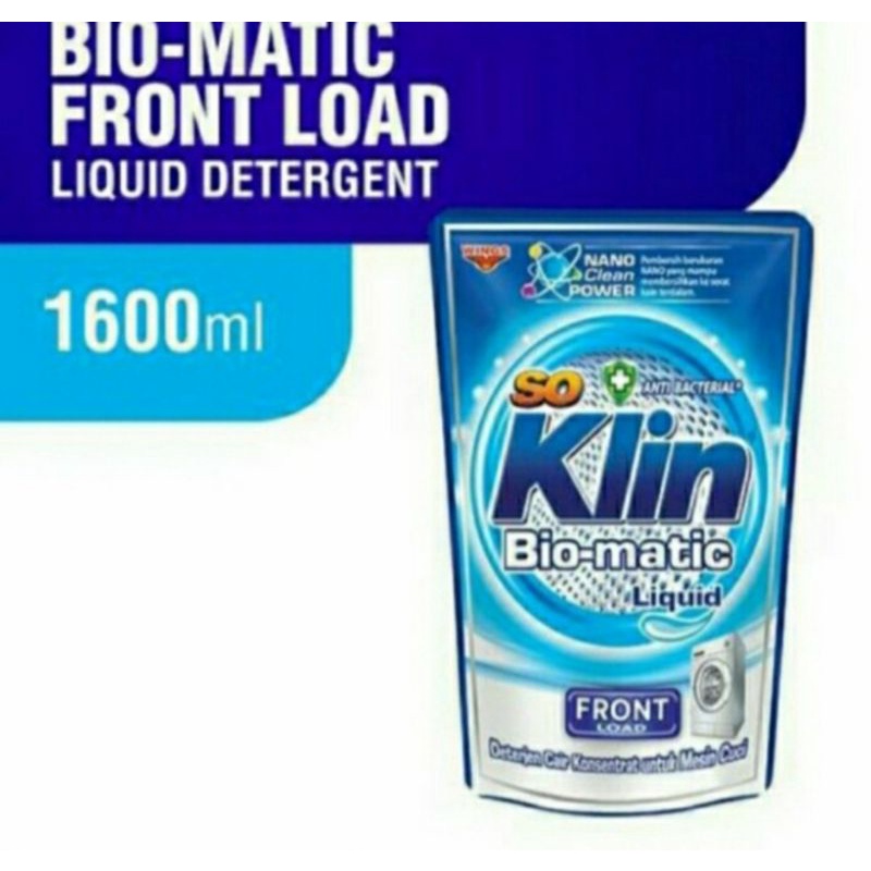 SO KLIN BIO MATIC FRONT LOAD DETERJEN LIQUID 700ML Cair