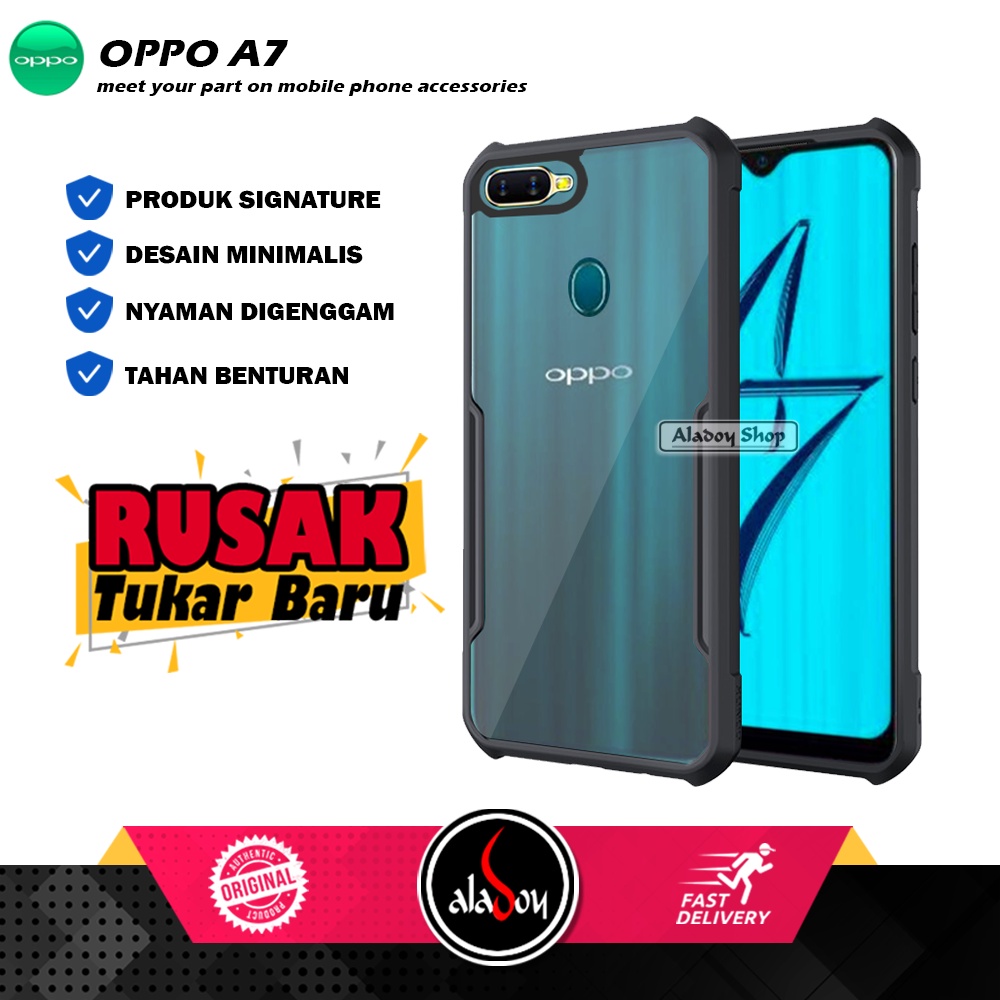 Case Oppo A7 Armor Fusion Shockproof Transparent Premium Casing