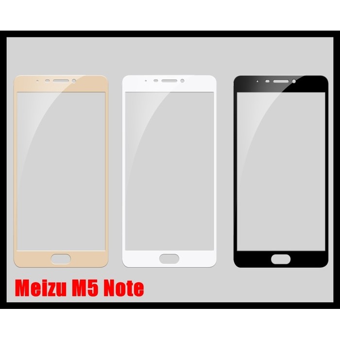Tempered Glass Warna Colour Kaca Screen Guard Cover Full HP Meizu