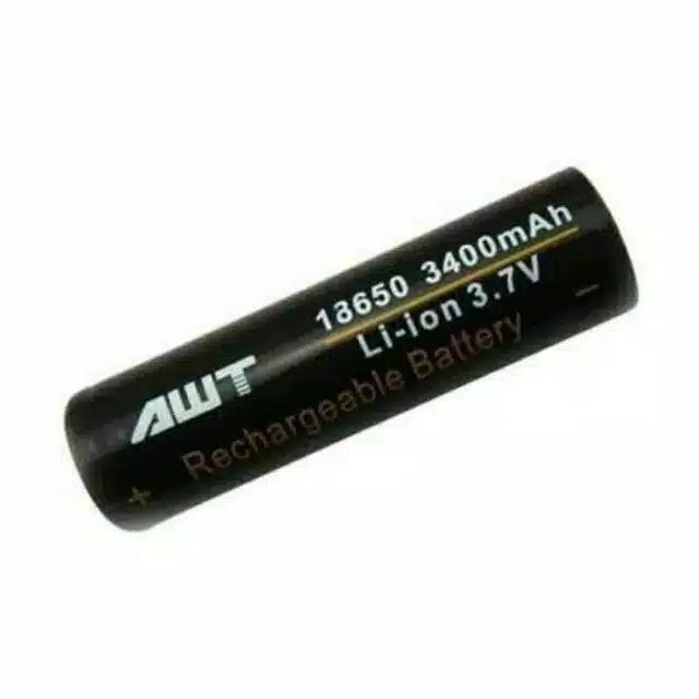 Baterai AWT 18650 Hitam 3400 mAh / Batere Rokok Elektrik Vape 3400mAH