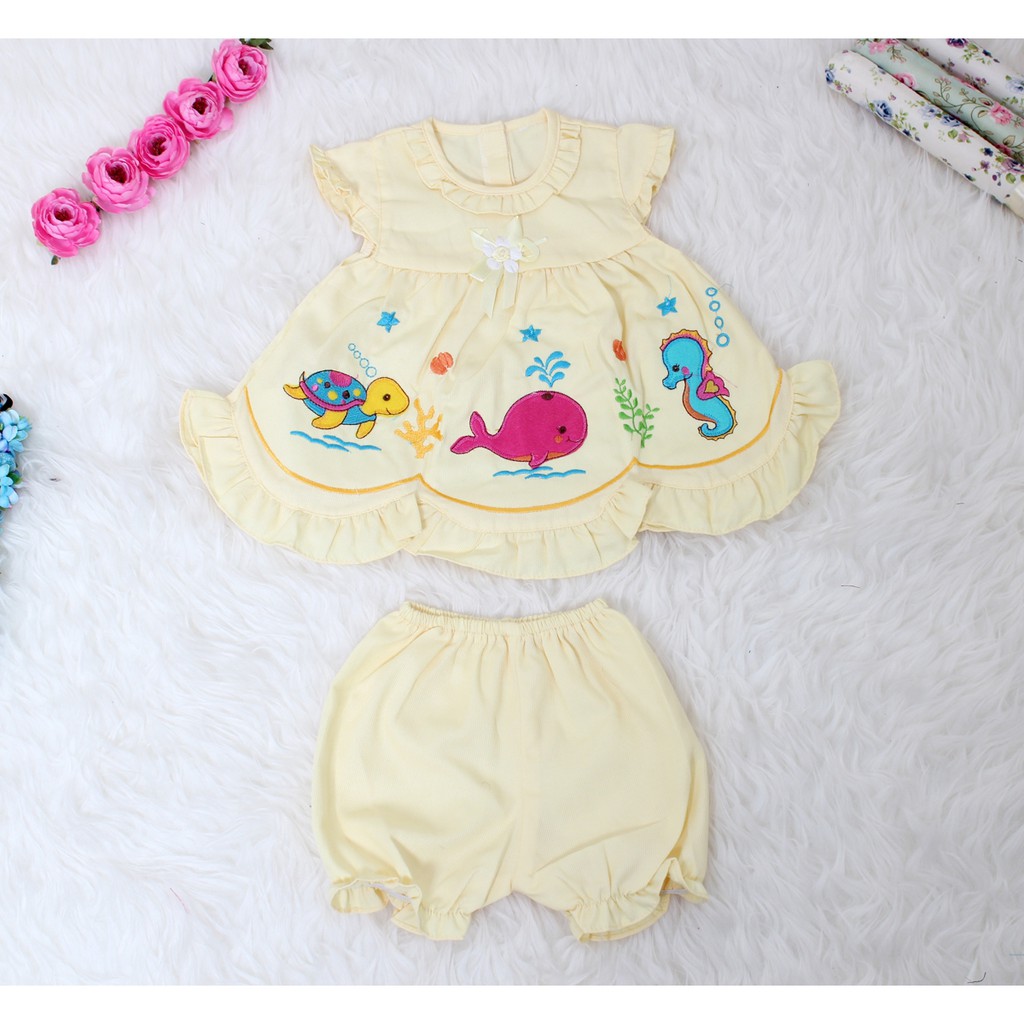 Set Bayi Sea 172 2in1/Setelan Baju Tidur Bayi Piyama Bayi 0-6bln/Pakaian Baju Anak Bayi Import Murah