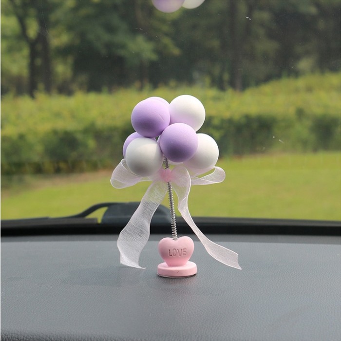 Pajangan Dashboard Motif Pita Love Balon | Hiasan Dekorasi Mobil Car Balloon