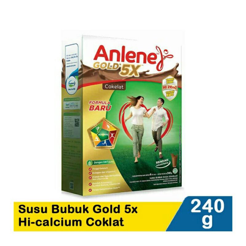 Anlene Gold Plus 5X Hi-Calcium Coklat240G