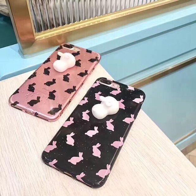 Pink Black Rabbit Squishy Case iPhone 6/6s iPhone 6+/6s+ iPhone 7 iPhone 7+