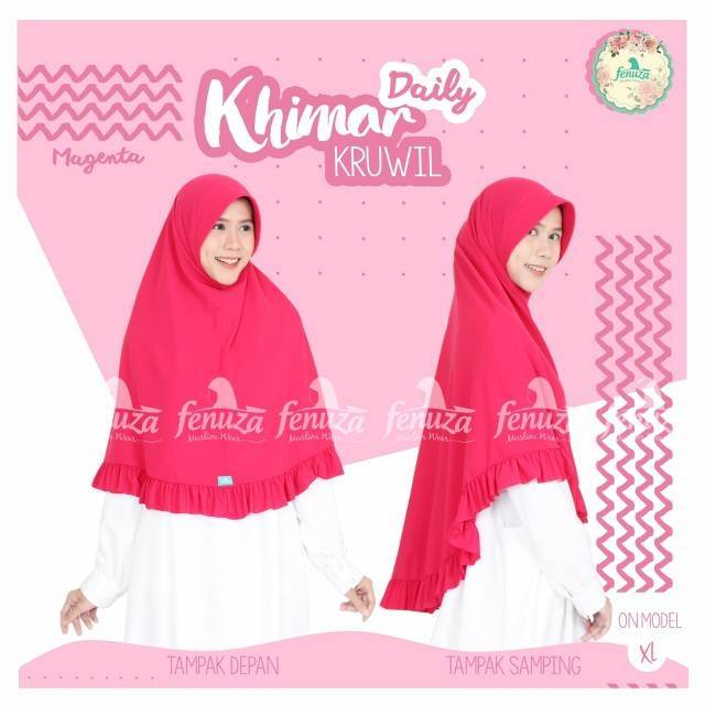 Khimar Kruwil Jilbab Syar'i Instan Pet Antem daily Moscrepe Cryzia by Fenuza
