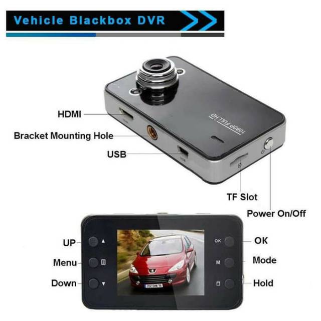 Dash cam dashcam dashboard cctv dvr camera mobil baco k 6000
