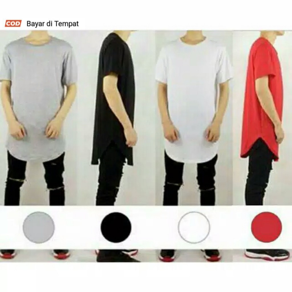 Kaos Pria Longline Polos Premium