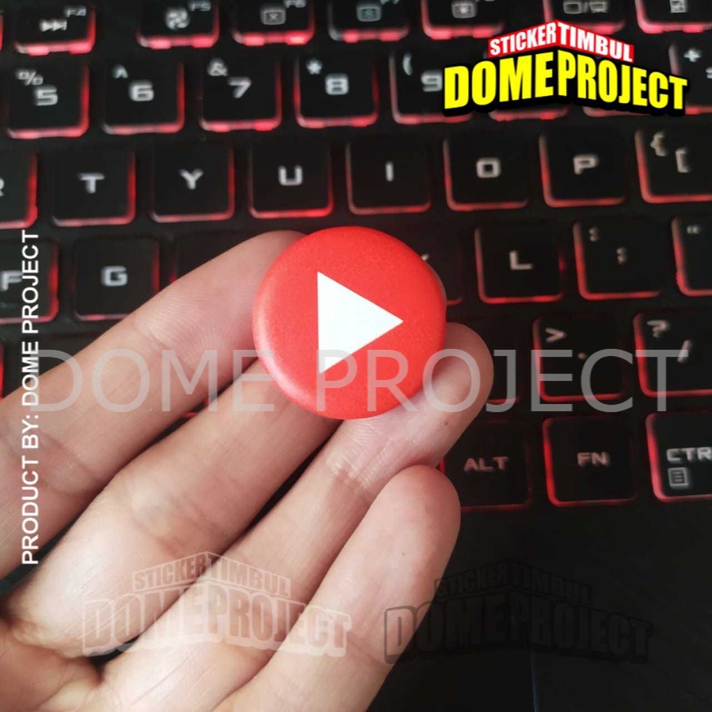 YOUTUBE PIN PENITI 25MM BUTTON PIN AKSESORIES ROMPI AKSESORIES TAS