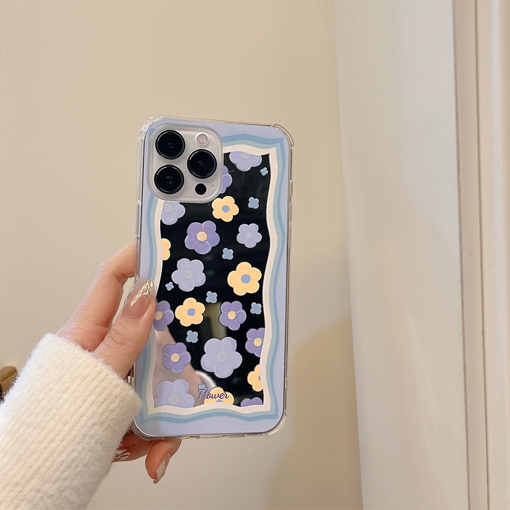 IPHONE Wanita Musim Semi Bunga Flowers Shockproof Phone Mirror Case Untuk Iphone7 8 PLUS X XR XS 11 12 13 14 MINI PRO MAX SE 2020
