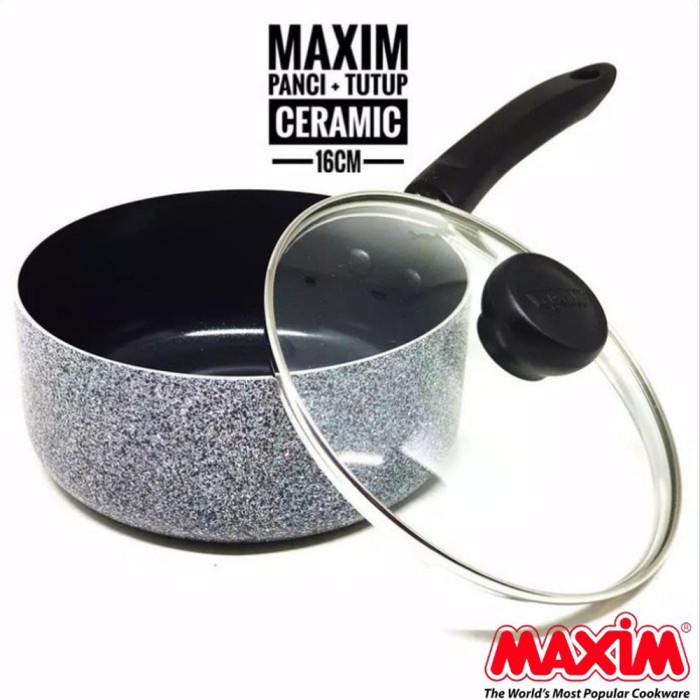 TERLARIS Maxim Panci Susu Saucepan Neostone 18 cm + Tutup Kaca