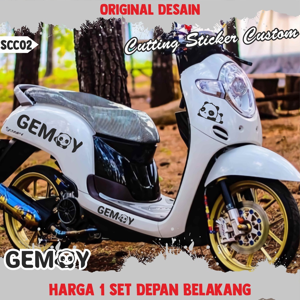 Bisa Custom Nama / Cutting Stiker Scoopy / Sticker Scoopy GEMOY Satu Set /all varian