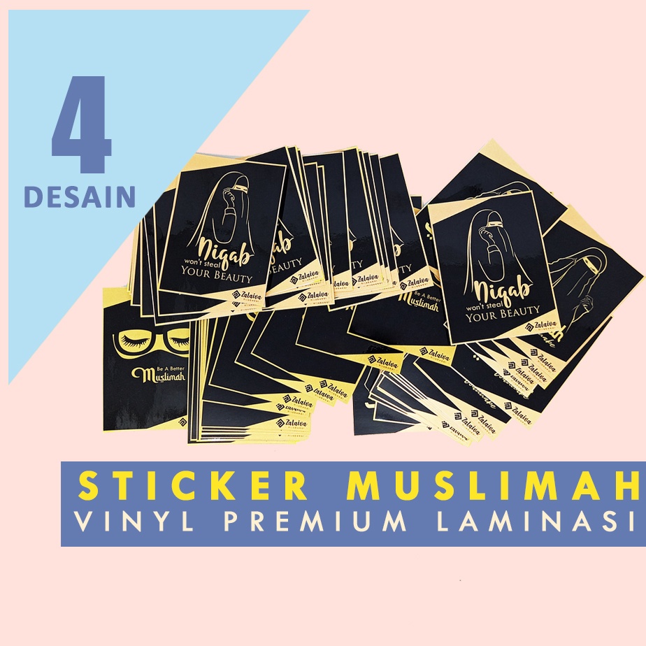 

Stiker Muslimah Bahan Vinyl ada Laminasi 4 Desain pilihan untuk Wanita Bercadar Niqab