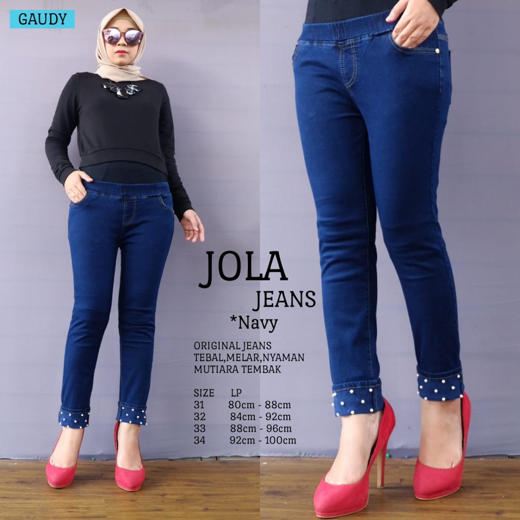 MODIS! LIMITED! JOLA JEANS DENGAN VARIASI AKSEN MUTIARA