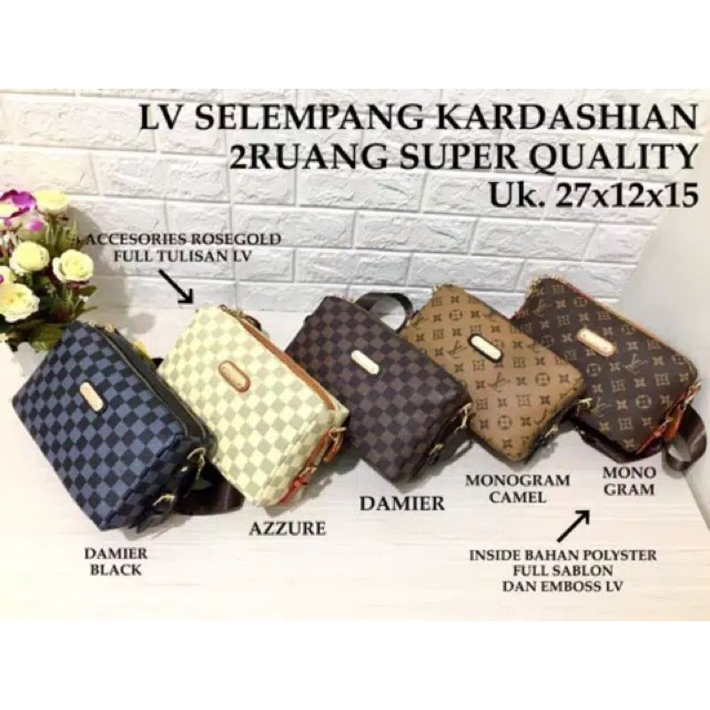 TAS TERMURAH BEST SELLER/TAS WANITA LV SELEMPANG KARDASHIAN