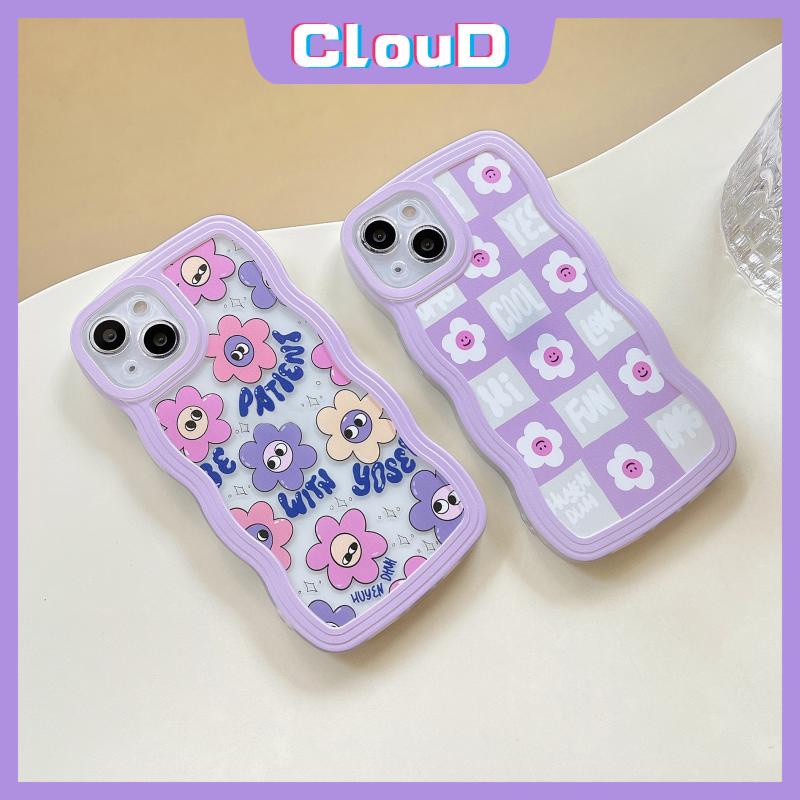 Soft Case TPU Motif Kartun Smiley Bunga Untuk iPhone 6 7 XR X XS Max 11 13 12 14 Pro Max 7 8 6s 14 Plus SE 2020